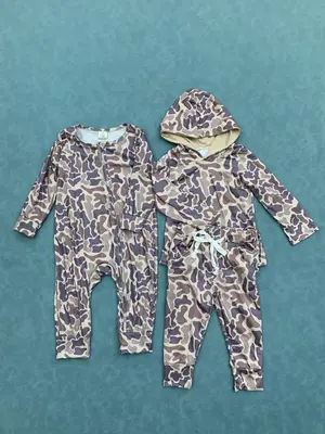Baby boy camouflage spring fall season matching hoodie set