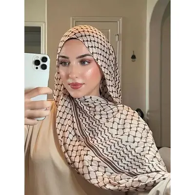 Big Size Kuffiyeh Prints Hijab Cotton Scarf Breathable Soft Long Fashion Forward Scarves Headscarf Muslim Hijabs Shawl Ramada...