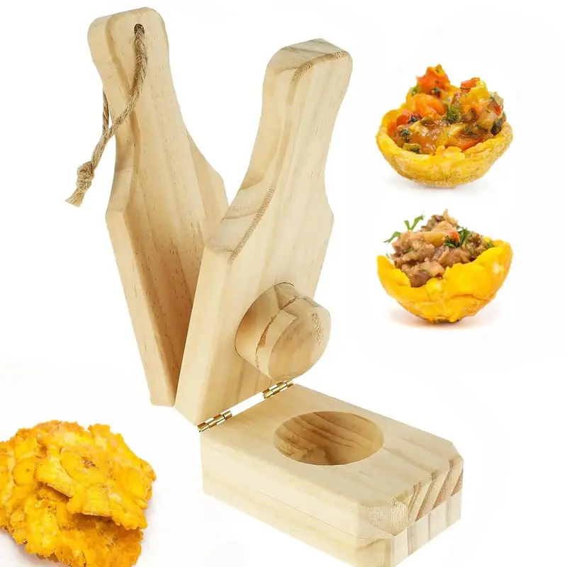 Wooden Tostones Press, 1 Count 2 in 1 Crispy Plantain Press Mold, Kitchen Accessories,  Kitchen Utensils & Gadgets for Home ...