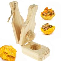 Wooden Tostones Press, 1 Count 2 in 1 Crispy Plantain Press Mold, Kitchen Accessories, Kitchen Utensils & Gadgets for Home Di...
