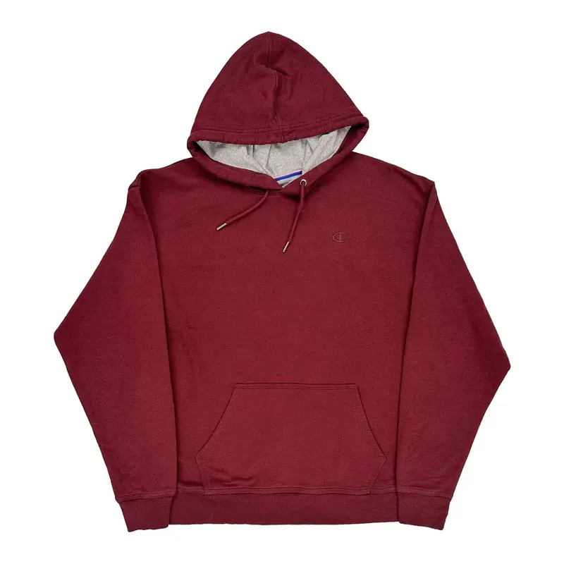 Authentic Athleticwear Champion Hoodie - XL Burgundy Cotton Blend | Size: x-large