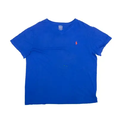 POLO RALPH LAUREN T-Shirt Blue V-Neck Short Sleeve Mens L