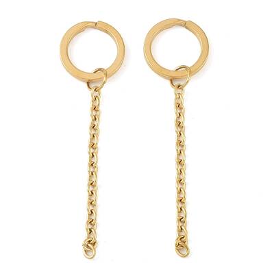 Ion Plating(IP) 304 Stainless Steel Split Key Ring Clasps
