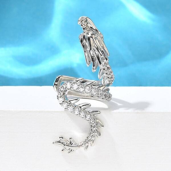 Brass Clear Cubic Zirconia Cuff Earrings