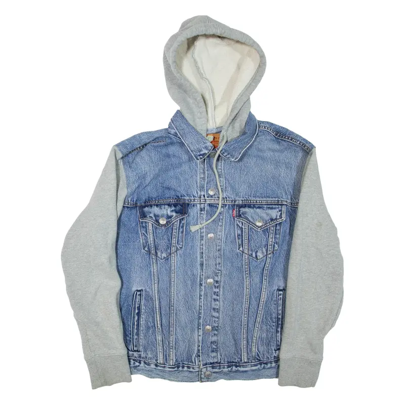 LEVI'S Mens Denim Jacket Blue Hooded L