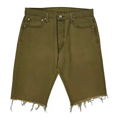 501 Levis Denim Shorts - 34W 13L Khaki Cotton