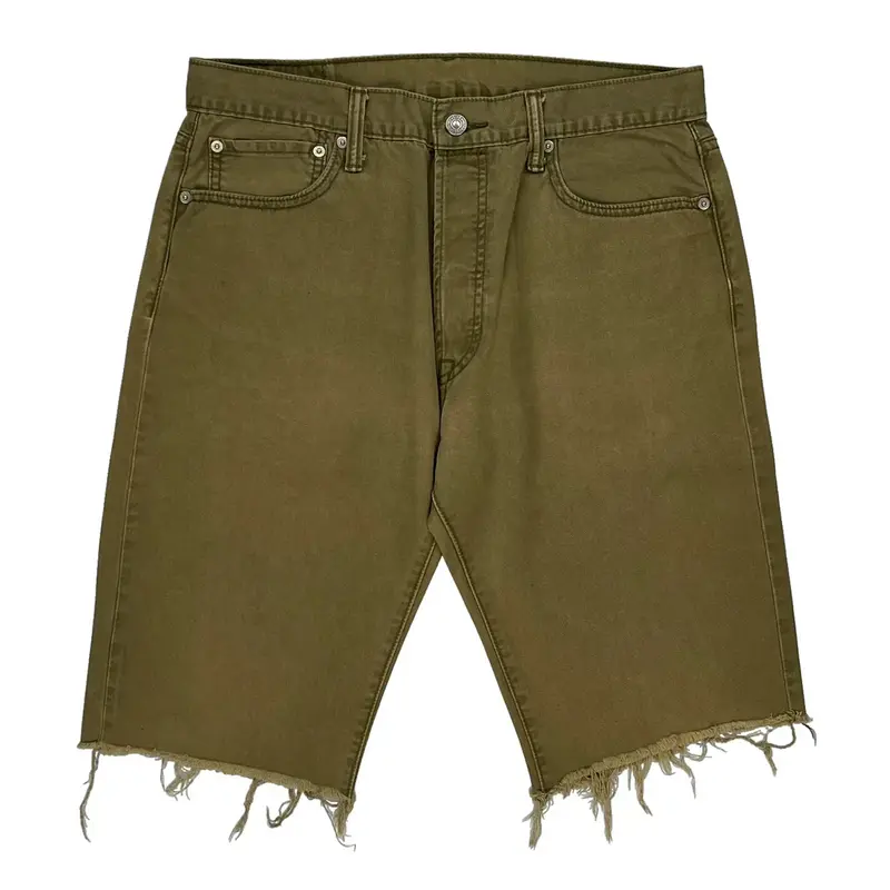 501 Levis Denim Shorts - 34W 13L Khaki Cotton