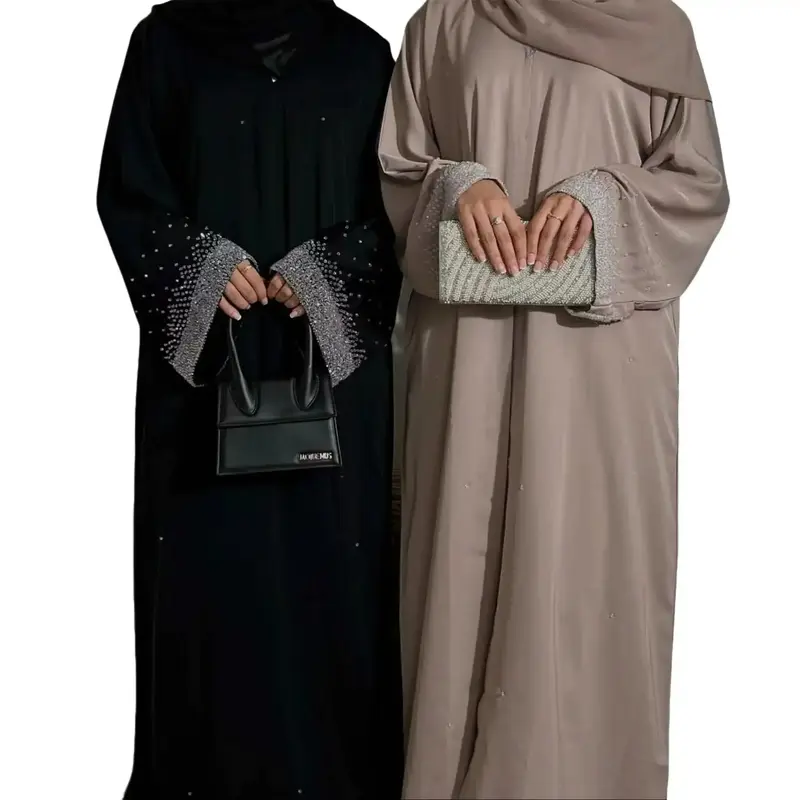 Hot Stamping Cardigan Dress Abaya - Versatile Outfit for Various Occasions Shimmering Starlight Abaya Cape