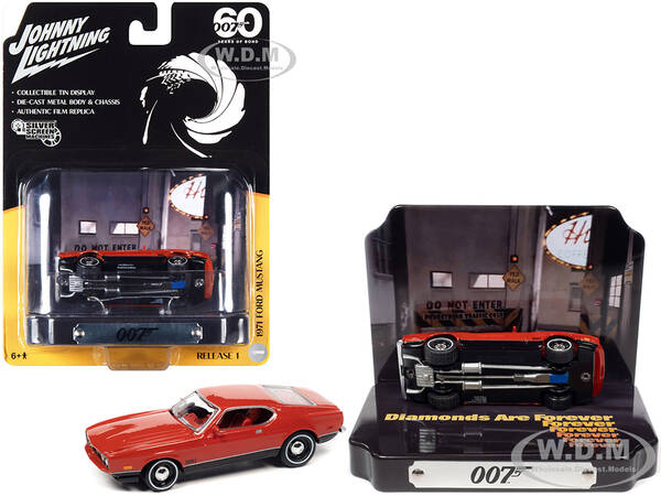 1971 Ford Mustang Mach 1 Red with Collectible Tin Display \