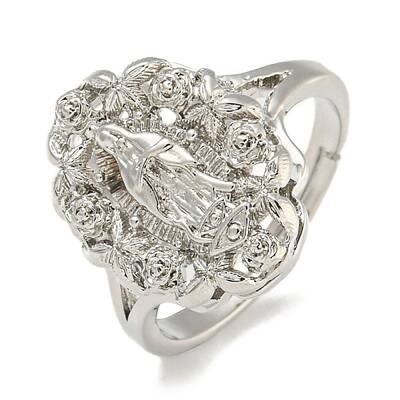 Oval with Saint Rack Plating Brass Adjustable Rings for Women