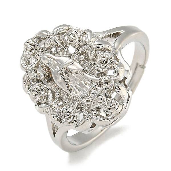 Oval with Saint Rack Plating Brass Adjustable Rings for Women
