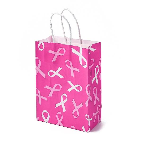 Awareness Ribbon Print Paper Packing Tote Bags