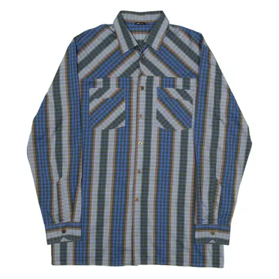 TOP MEN Shirt Blue Check Long Sleeve Mens M