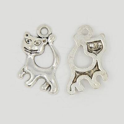 Tibetan Style Alloy Kitten Pendants