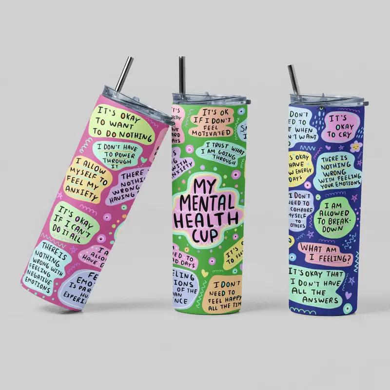 Mental Health Tumbler, Daily Affirmations Tumbler, 20oz Daily affirmations tumbler, gift for her, best friend tumbler, mental...