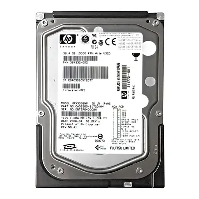 364332-002 HP 36.4GB Ultra-320 SCSI 15000 3.5-inch 8MB Hard Drive
