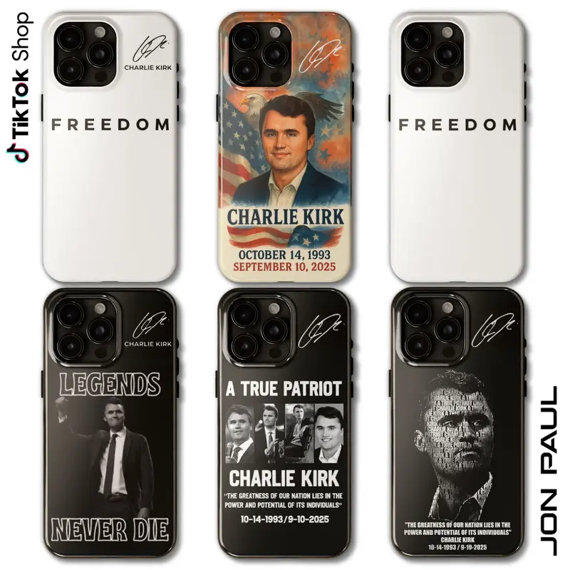 Freedom Charlie Kirk Phone Case, Patriot Charlie Kirk Signature Phone Cover, Faith-Based, Legends Never Die 17 Air Pro Max