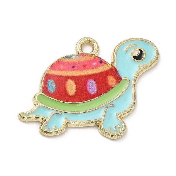Light Gold Plated Alloy Enamel Pendants