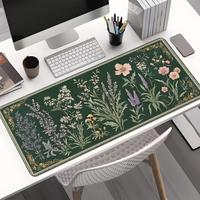 Floral Pattern Mouse Pad, Rectangle Gaming Mouse Pad, Non-Slip Rubber Base Mousepad, Office Desk Keyboard Mouse Mat for Home ...