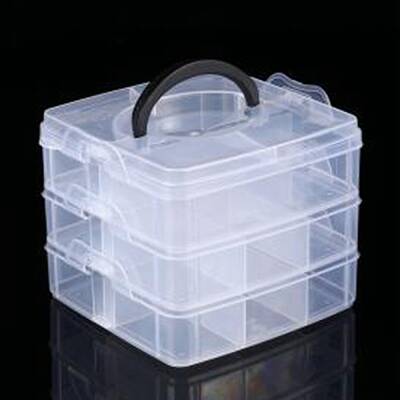 3-Tier Transparent Plastic Bead Containers