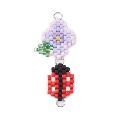 Handmade Glass Seed Beads Woven Connector Charms
