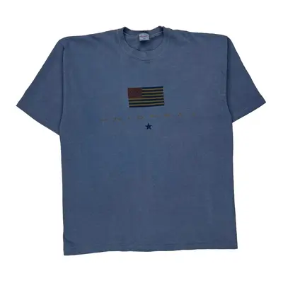 Single Stitch Union Bay Graphic T-Shirt - Large Blue Cotton