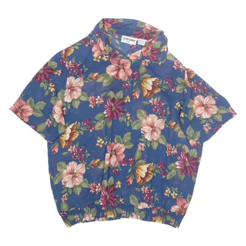 ALFRED DUNNER Womens Printed Top Beige Collared Floral M