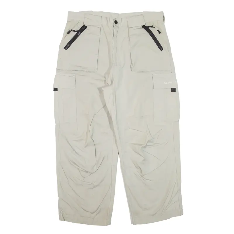 BONUS TRACK Trousers Beige Relaxed Straight Mens W32 L24