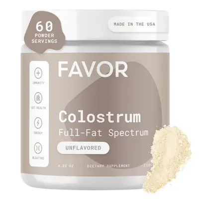 Favor Bovine Colostrum Powder Supplement | Immune Support, Gut Health, Skin, Hair, & Nails | 3rd-Party Tested Whole Colostrum...