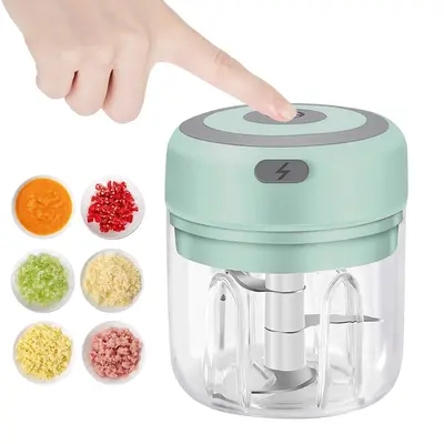 Electric Mini Food Chopper, Rechargable Small Food Processor for Garlic, Puree, Onion, Herb, Veggie, Ginger, Fruit Blender 25...