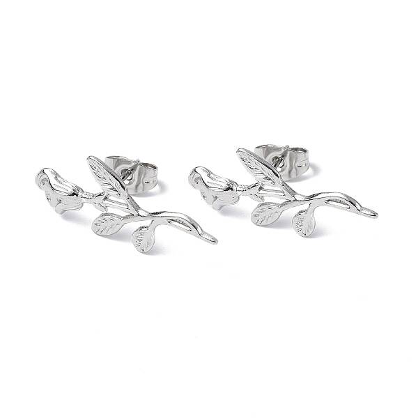 Non-Tarnish 304 Stainless Steel Flower of Life Stud Earrings for Women