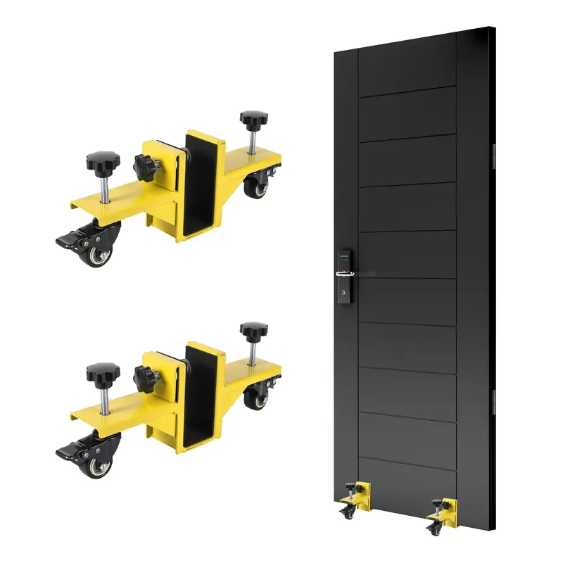Garvee 2 Piece Door Installation Kit for 0-1.89 Inch Thick Doors, 750 Lbs Capacity, Adjustable Clamp, Q235 Steel, 360° Wheel...