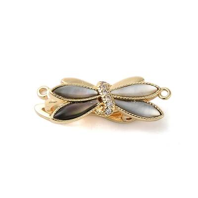 Brass Micro Pave Clear Cubic Zirconia Fold Over Clasps