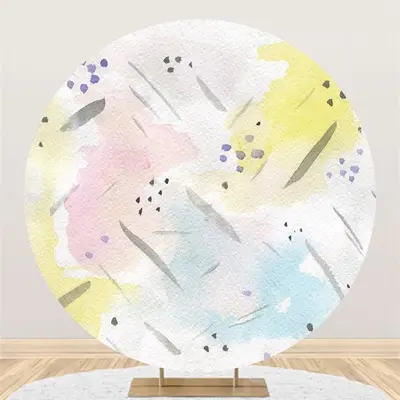 Aperturee Abstract Graffiti Style Circle Happy Birthday Backdrop | Round Birthday Backdrop | Round Backdrop For Birthday | Ci...