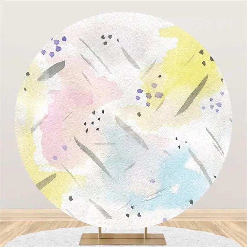 Aperturee Abstract Graffiti Style Circle Happy Birthday Backdrop | Round Birthday Backdrop | Round Backdrop For Birthday | Ci...