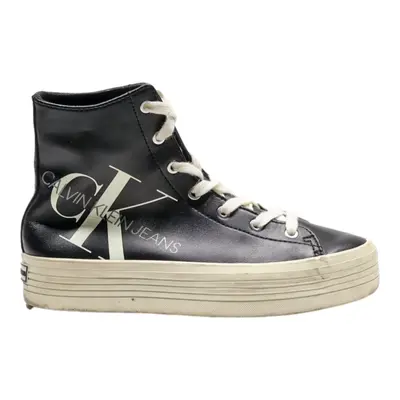 CALVIN KLEIN High Top Trainers Black Synthetic Mens UK 8