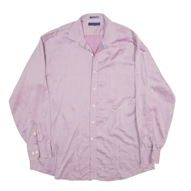 TOMMY HILFIGER Shirt Pink Striped Long Sleeve Mens XL