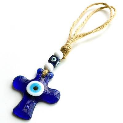 Evil Eye Cross Lampwork Pendant Decorations
