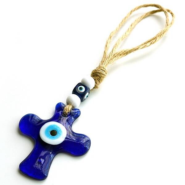 Evil Eye Cross Lampwork Pendant Decorations