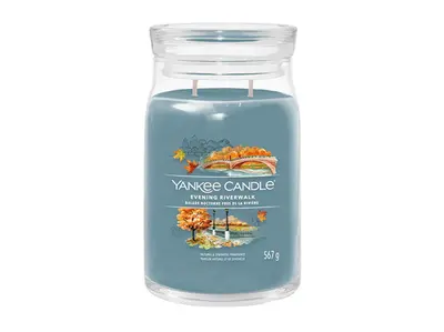 Yankee Candle Candela Aromatica Signature In Vetro Grande Evening Riverwalk 567 G