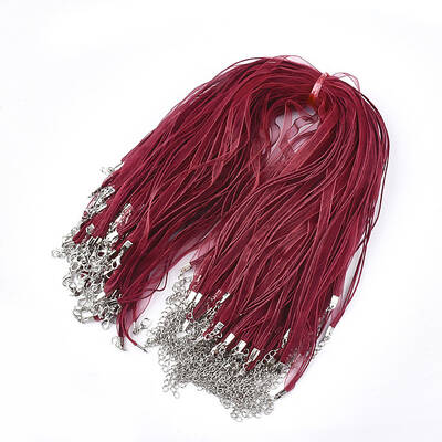 Waxed Cord and Organza Ribbon Necklace Making