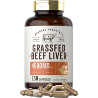 Carlyle Grass Fed Beef Liver Capsules 4500mg | 250 Count | Desiccated Supplement | Non-GMO, Gluten Free | by Herbage Farmstea...