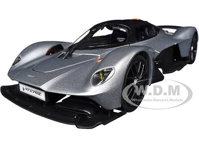 Aston Martin Valkyrie Silver Metallic with Matt Black Top Special Edition Series 1/18 Diecast Model Car by Maisto