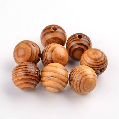 Round Natural Wood Beads