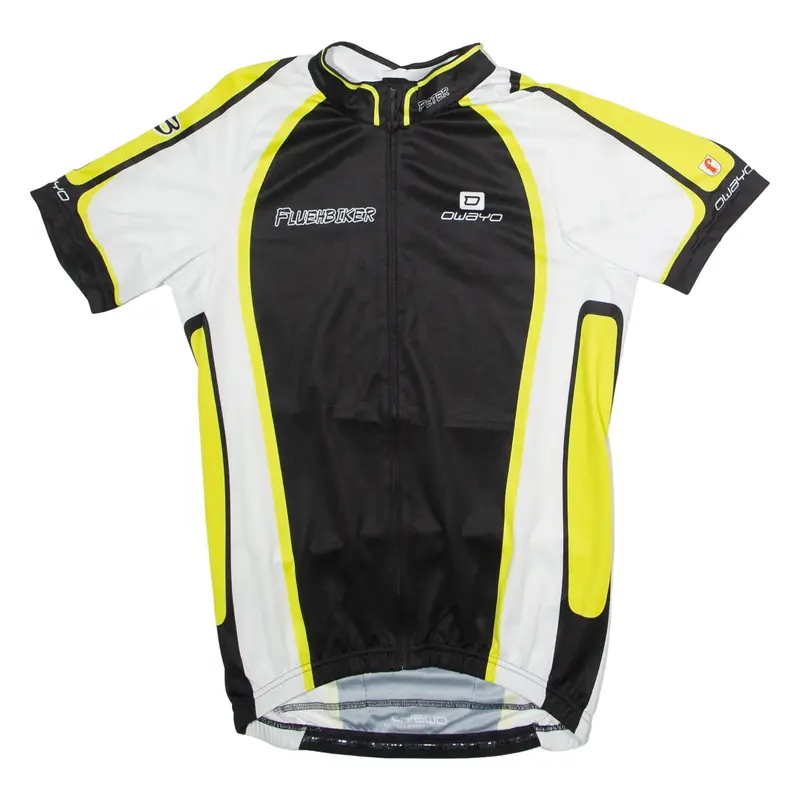 OWAYO Full Zip Cycling Mens Jersey White High Neck M