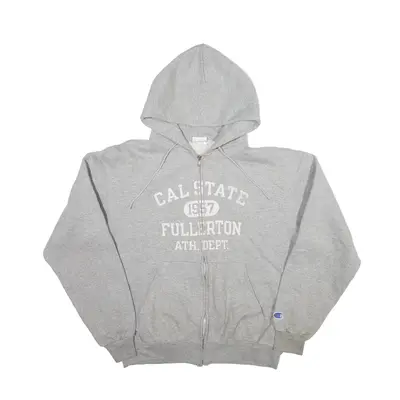 CHAMPION California State USA Hoodie Grey Full Zip Mens M