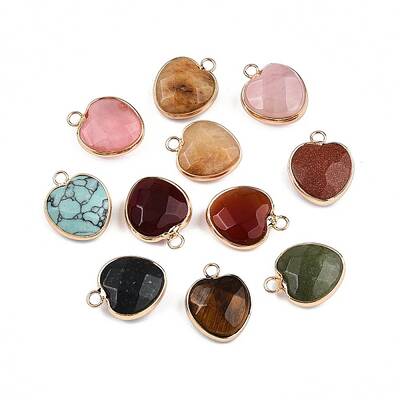 Natural & Synthetic Mixed Stone Faceted Pendants