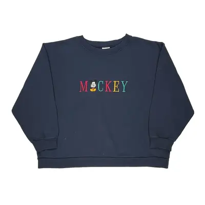 Mickey Mouse Mickey & Co. Cartoon Sweatshirt - 2XL Navy Cotton | Size: xx-large