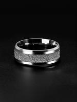 Men's Rime Pattern Simple Plain Alloy Ring, Fashion Punk Streetwear Goth Accessories for Party, Daily Clothing Decor for Men