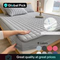 Solid Color Plaid Design Mattress Cover, 1 Count Waterproof Mattress Cover Or 2 Counts Pillowcase without Filler, Soft and Br...